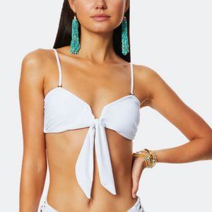 Ramy Brook Venus Bandeau Bikini Top White Size S NWT